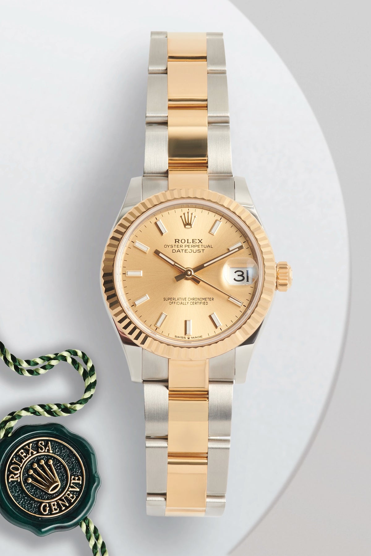 Rolex Datejust 31 Yellow Gold Champagne Dial 278273