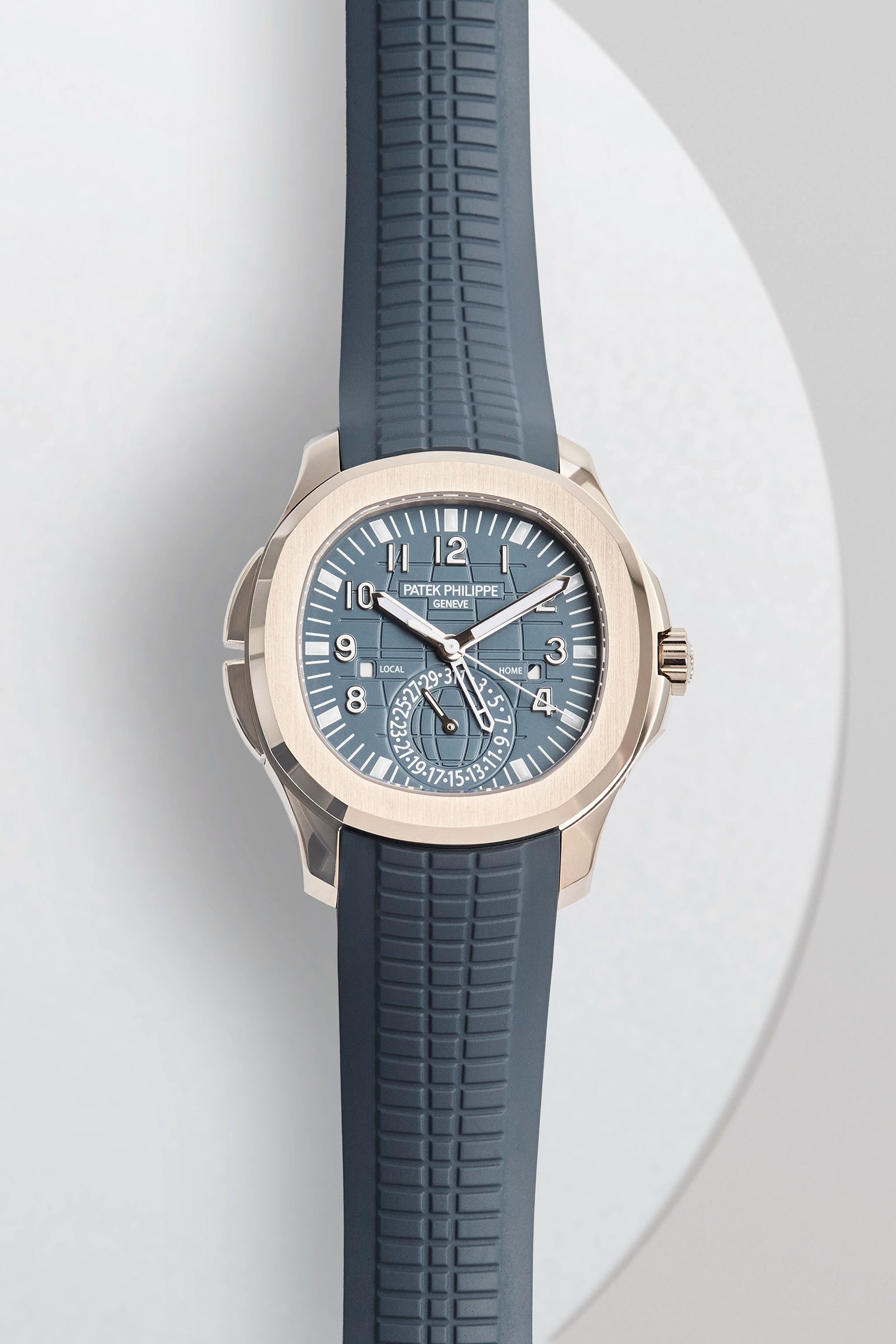 Patek Philippe Aquanaut Travel Time White Gold Blue Dial 5164G-001