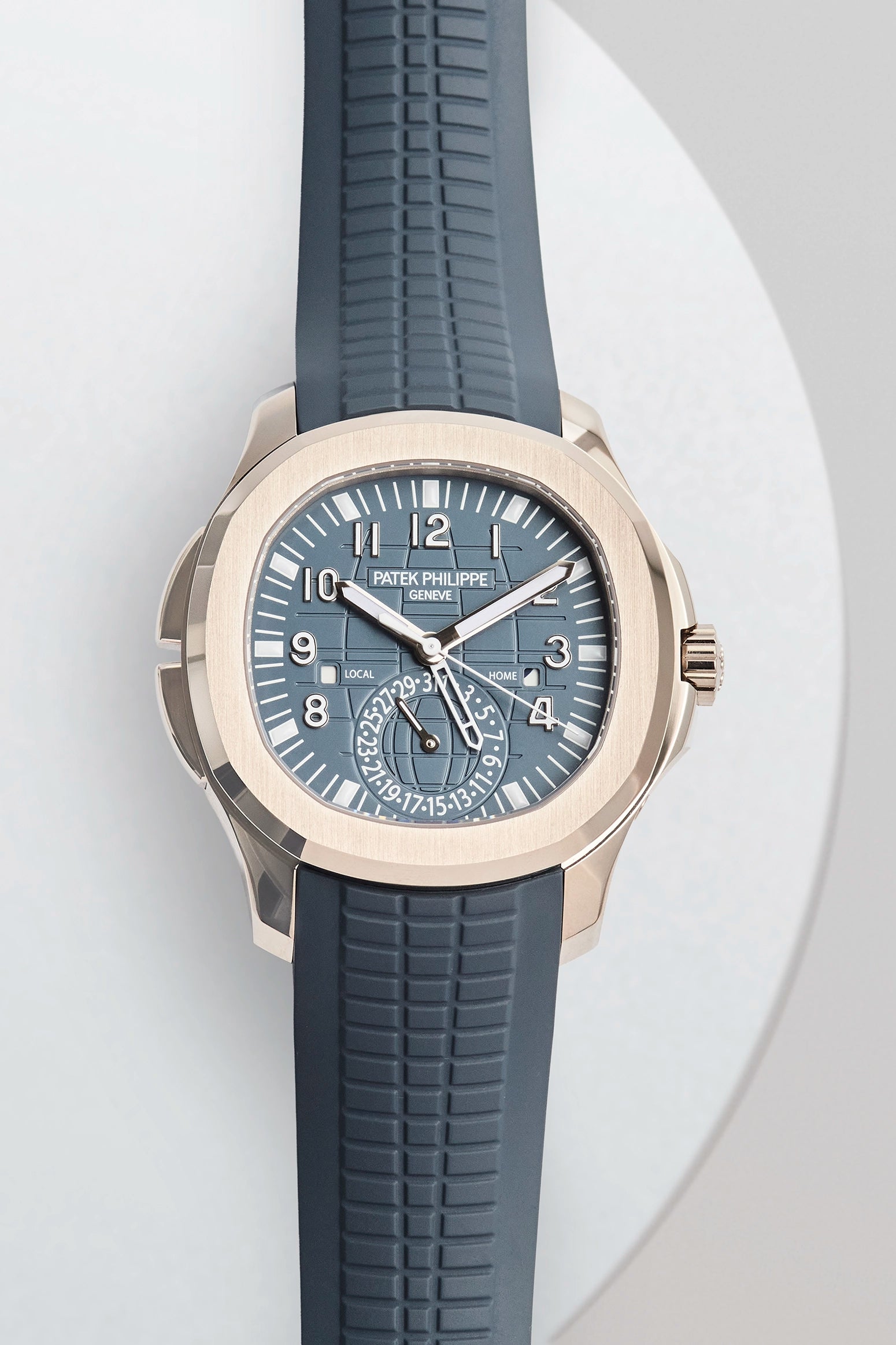 Patek Philippe Aquanaut Travel Time White Gold Blue Dial 5164G-001