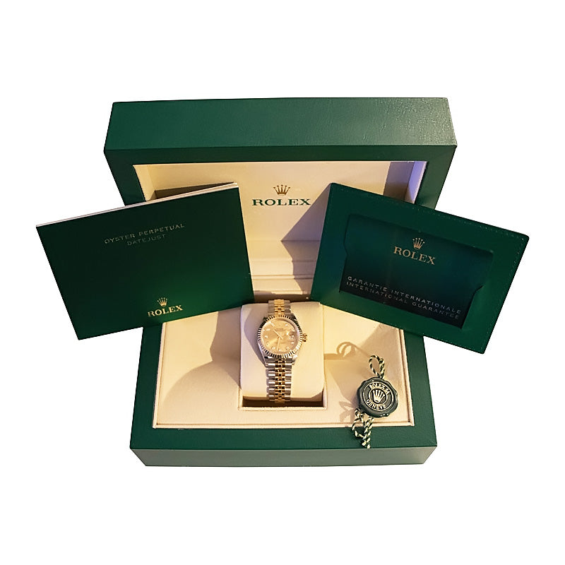 Rolex Lady-Datejust 28 Yellow Gold Champagne Diamond Dial 279173