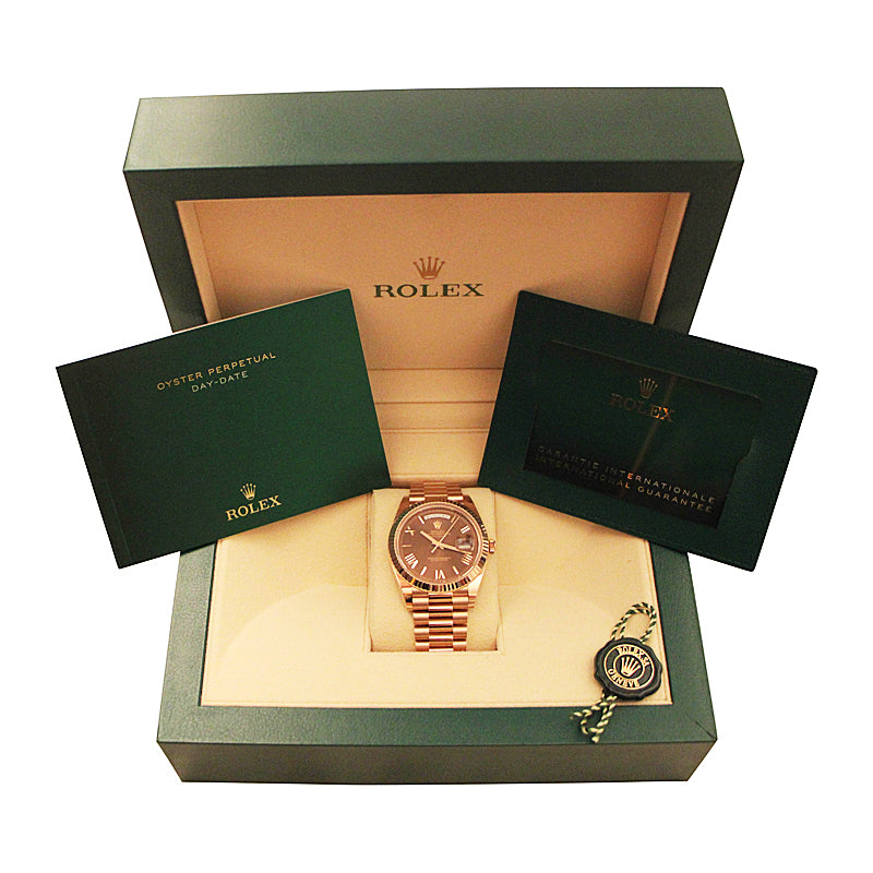 Rolex Day-Date 40 Everose Gold Chocolate Dial 228235