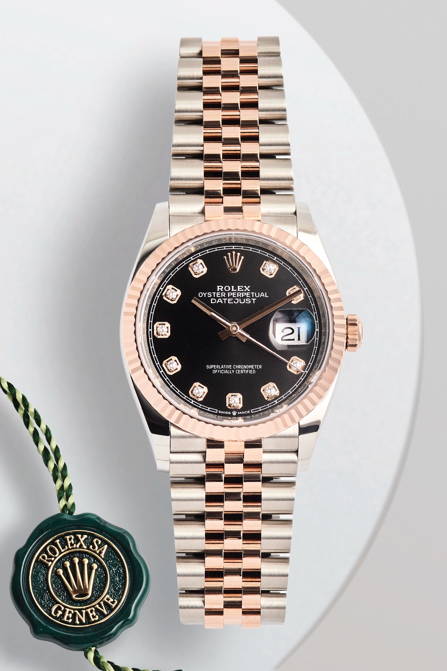 Rolex Datejust 36 Everose Gold Black Diamond Dial 126231