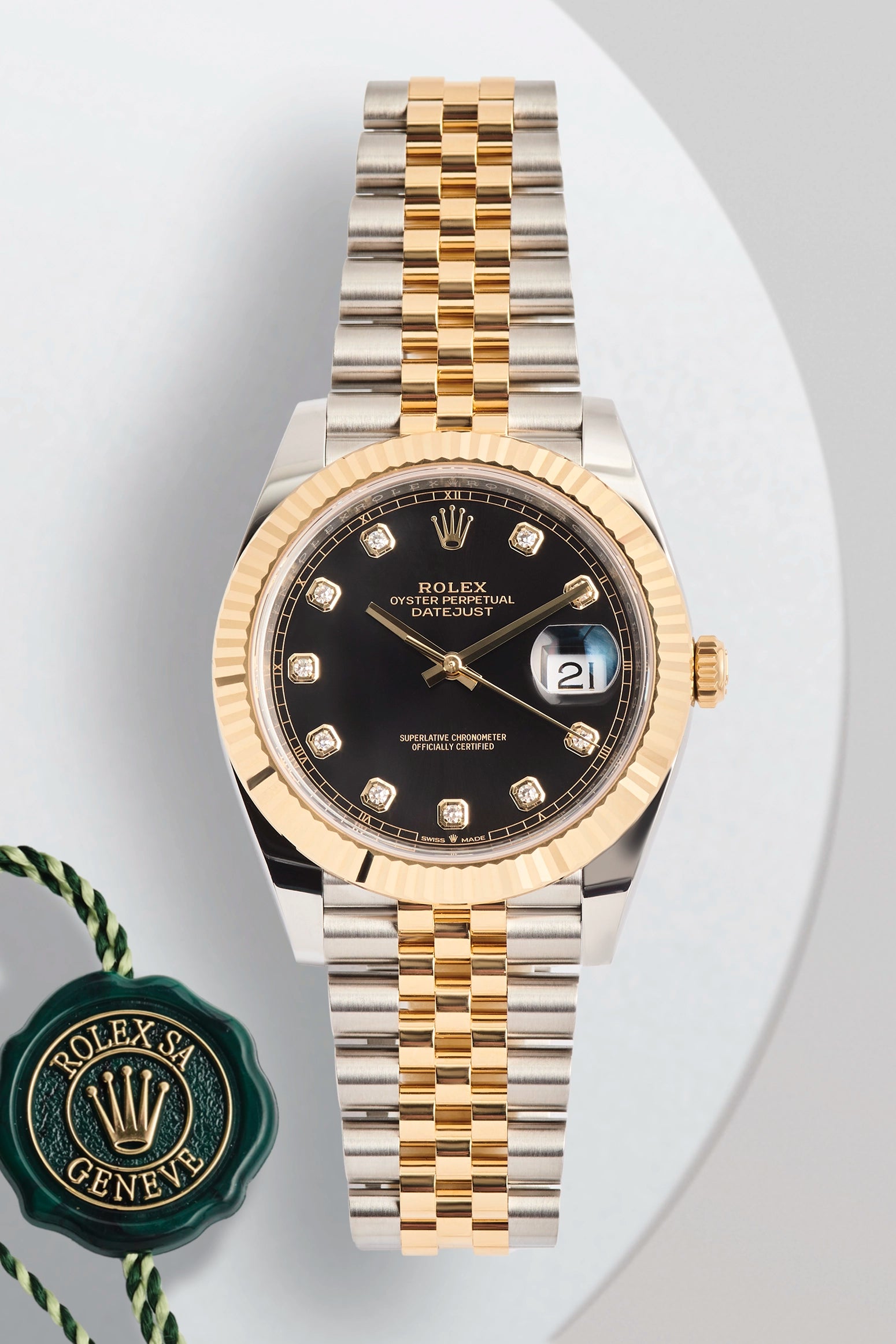 Rolex Datejust 41 Yellow Gold Black Diamond Dial 126333