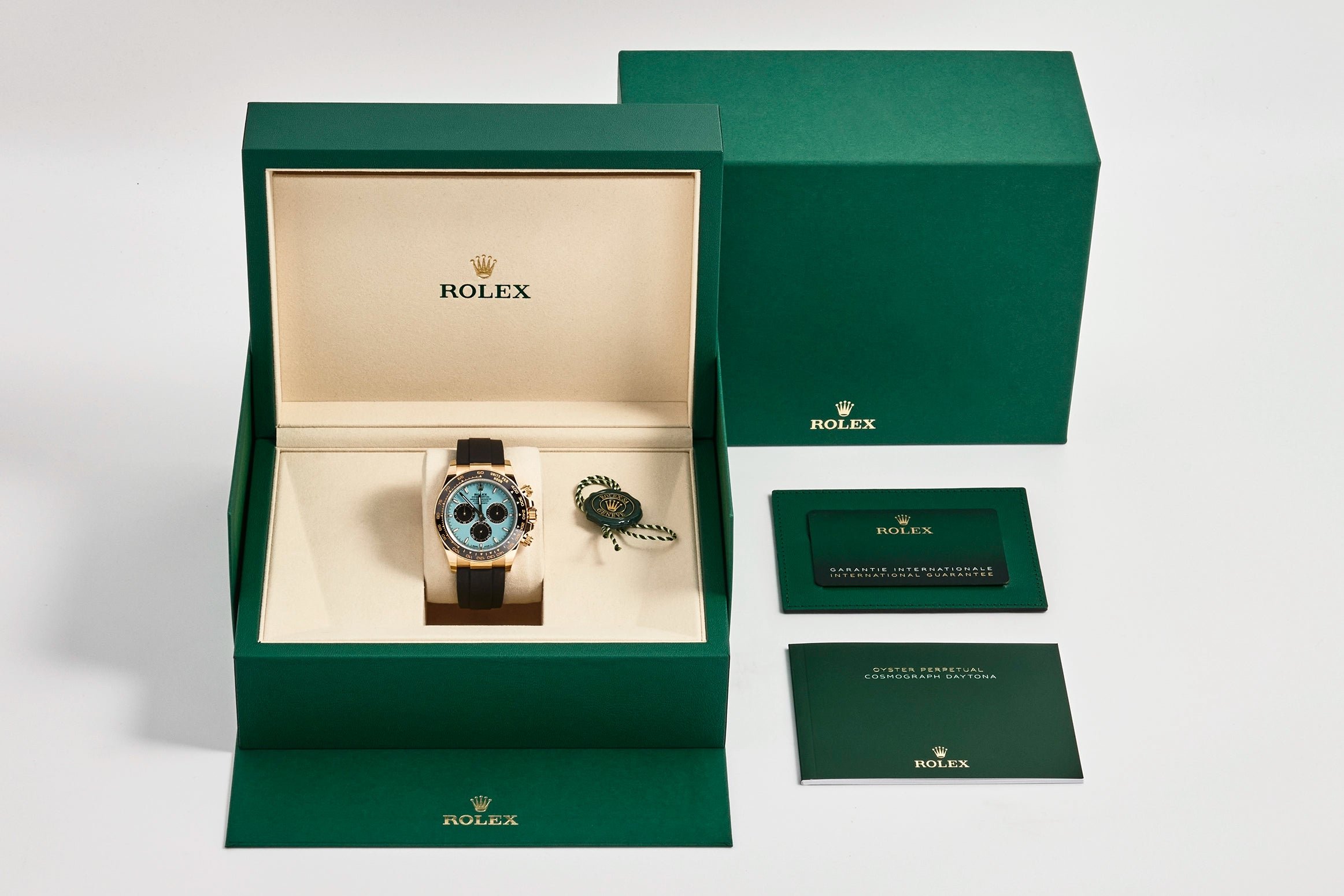 Rolex Daytona Yellow Gold Oysterflex Turquoise Dial 126518LN