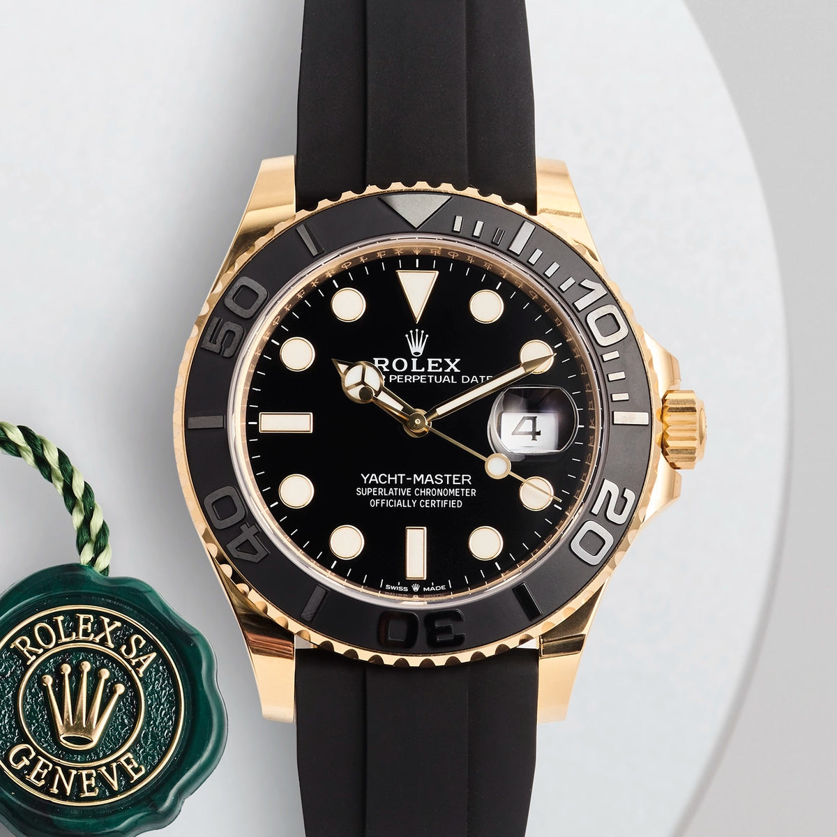 ROLEX OYSTERFLEX ヨットマスター42 E 351525 Rolex Yacht-Master 42 Yellow Gold Oysterflex 226658 - Amstel Watches