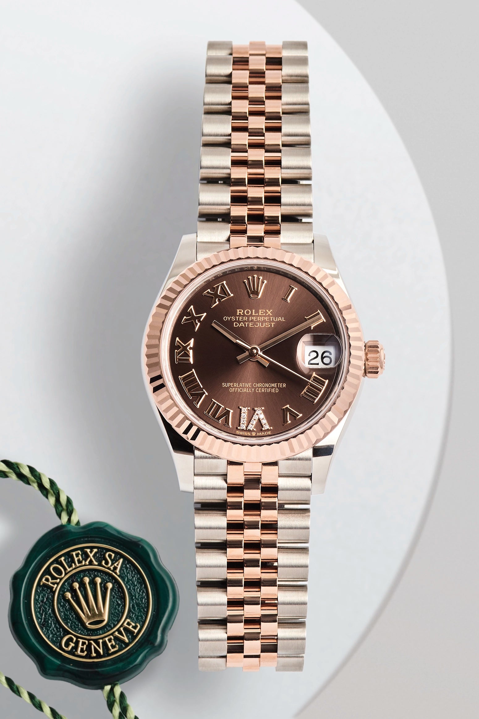 Rolex Datejust 31 Everose Gold White Roman Dial 278271