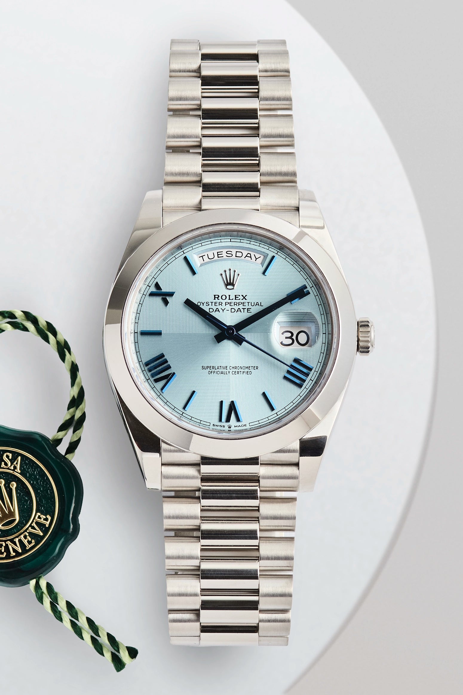 Rolex Day-Date 40 Platinum Ice Blue Dial 228206
