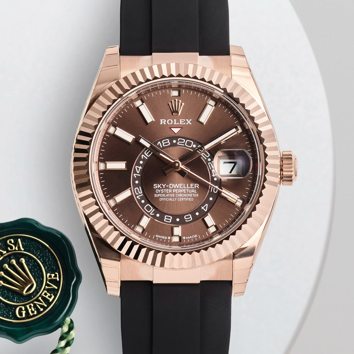 Rolex Sky-Dweller Everose Gold Chocolate Dial 336235 - Amstel Watches