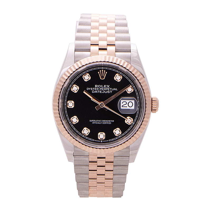 Rolex Datejust 36 Everose Gold Black Diamond Dial 126231