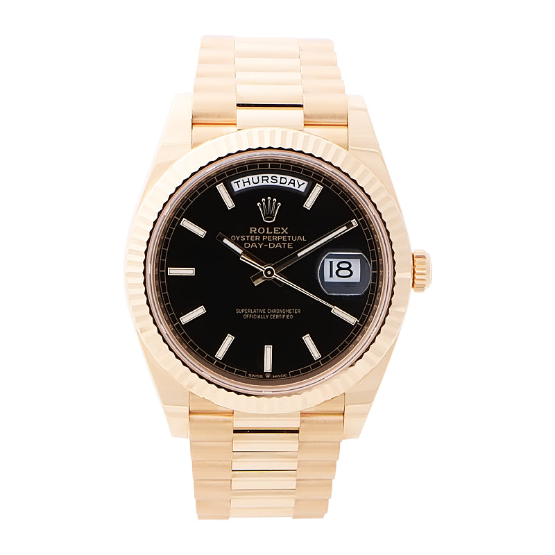 Rolex Day-Date 40 Yellow Gold Black Dial 228238