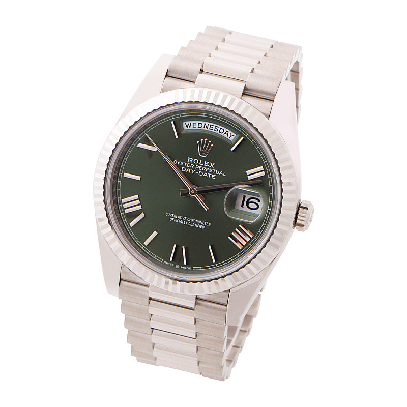 Rolex Day-Date 40 White Gold Olive Green Dial 228239