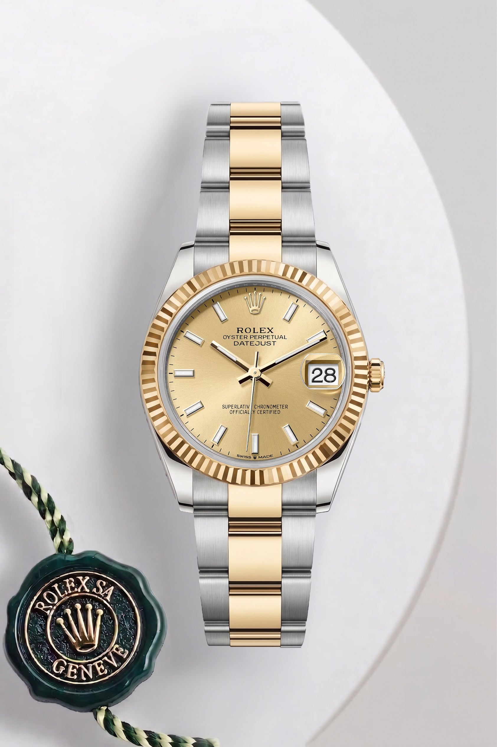 Rolex Datejust 31 Yellow Gold Champagne Dial 278273