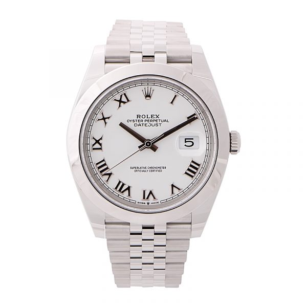 Rolex Datejust 41 White Roman Dial 126300