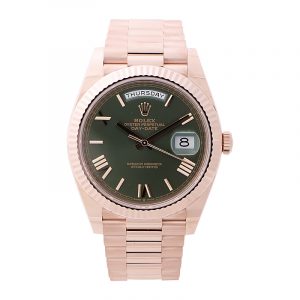 Rolex Day-Date 40 Everose Gold Olive Green Dial 228235