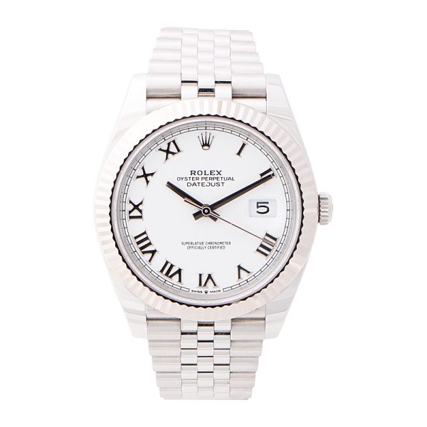 Rolex Datejust 41 White Roman Dial 126334