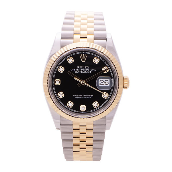 Rolex Datejust 36 Yellow Gold Black Diamond Dial 126233